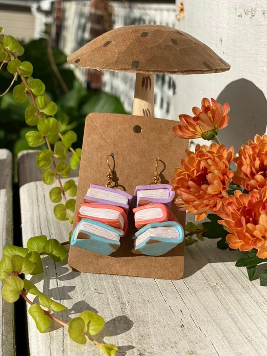 Colorful Book Stack Earrings