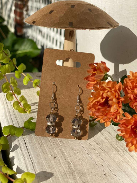 Smoke Colored Crystal Earrings