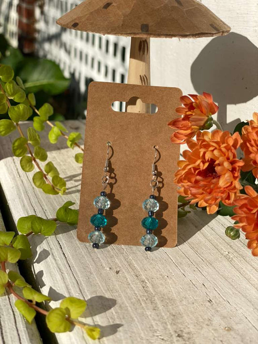 Blue Crystal Bead Earrings