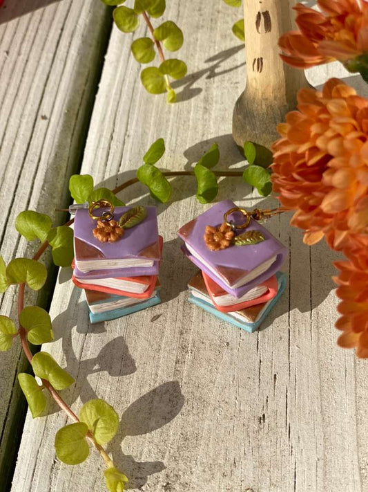 Colorful Book Stack Earrings